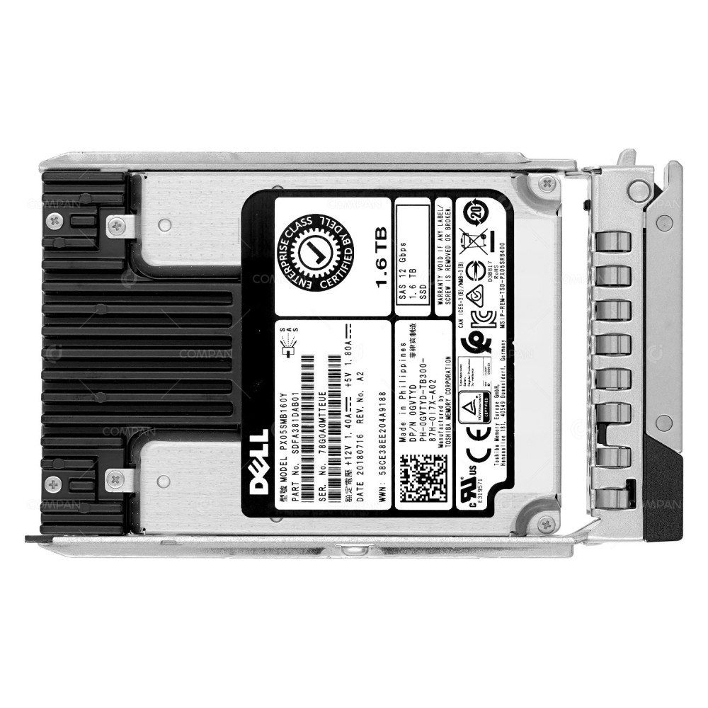 GVTYD G14  DELL SSD 1.6TB SAS 12G HOT-SWAP WRITE INTENSIVE 2.5" SFF FOR DELL G14